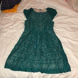 Lacy Teal Cocktail Dress